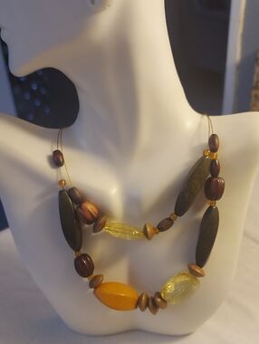 Wood and Plastic Necklace